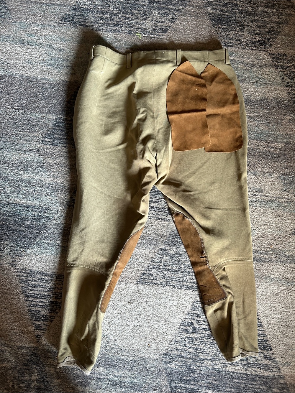 The Tailored Sportsman Tan Riding Breeches with Brown Suede Patches